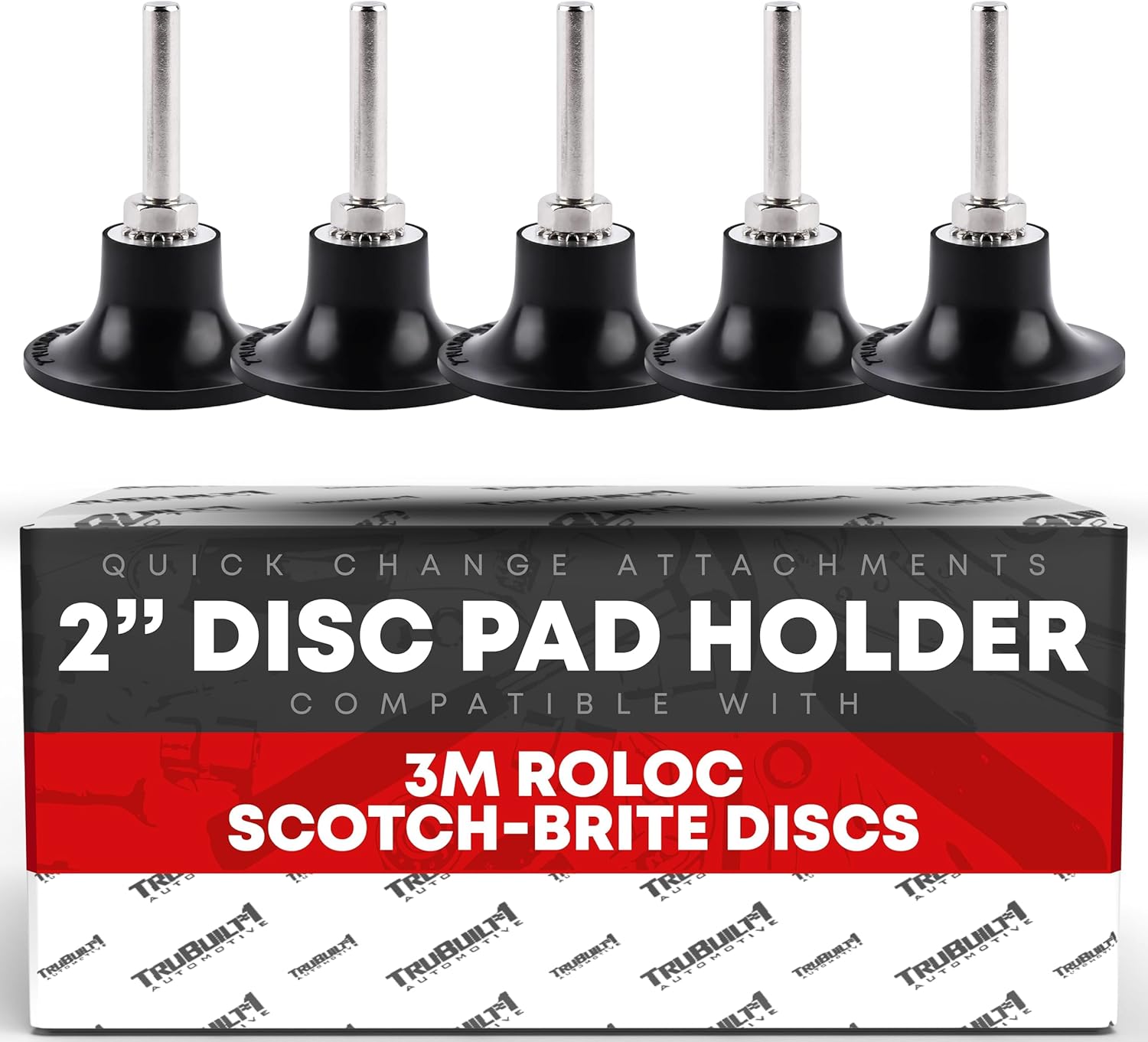 2-Pack TRUBUILT1 Automotive 2" Conditioning Disc Pad Holder w/ 2-1/4" Shank - Fits 3M ROLOC Scotch-Brite Discs - Speed-Lok TR Attachment