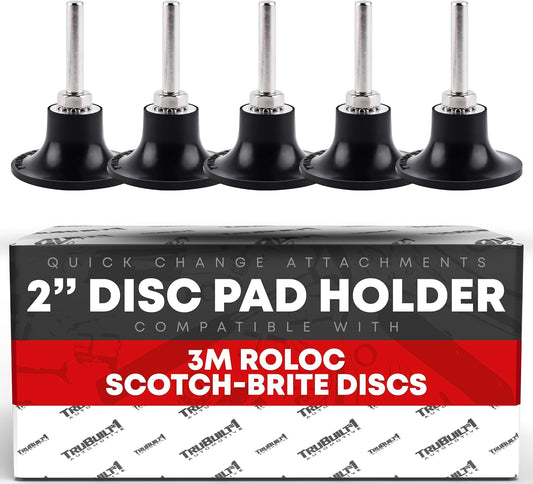 2-Pack TRUBUILT1 Automotive 2" Conditioning Disc Pad Holder w/ 2-1/4" Shank - Fits 3M ROLOC Scotch-Brite Discs - Speed-Lok TR Attachment