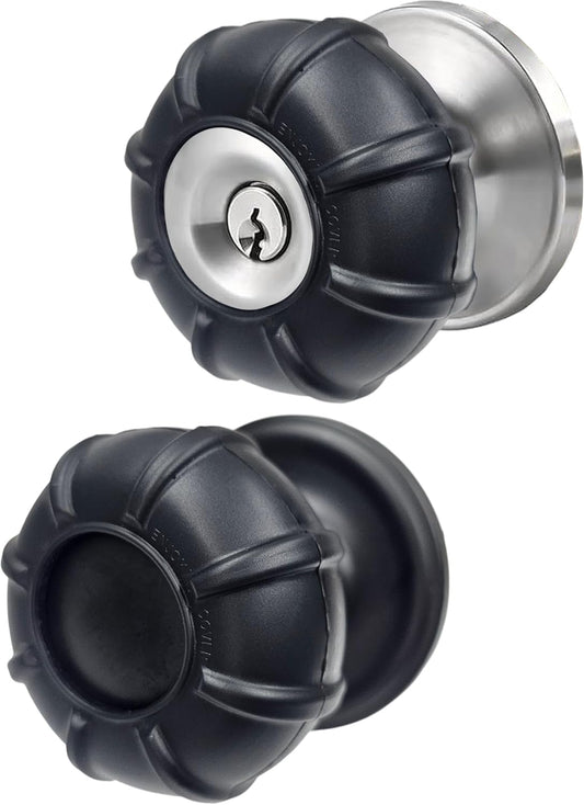 2 Pack Upgraded Ergonomic Door Knob Cover Grips - Non-Slip Design for Arthritis and Senior Living - Universal Size, Black