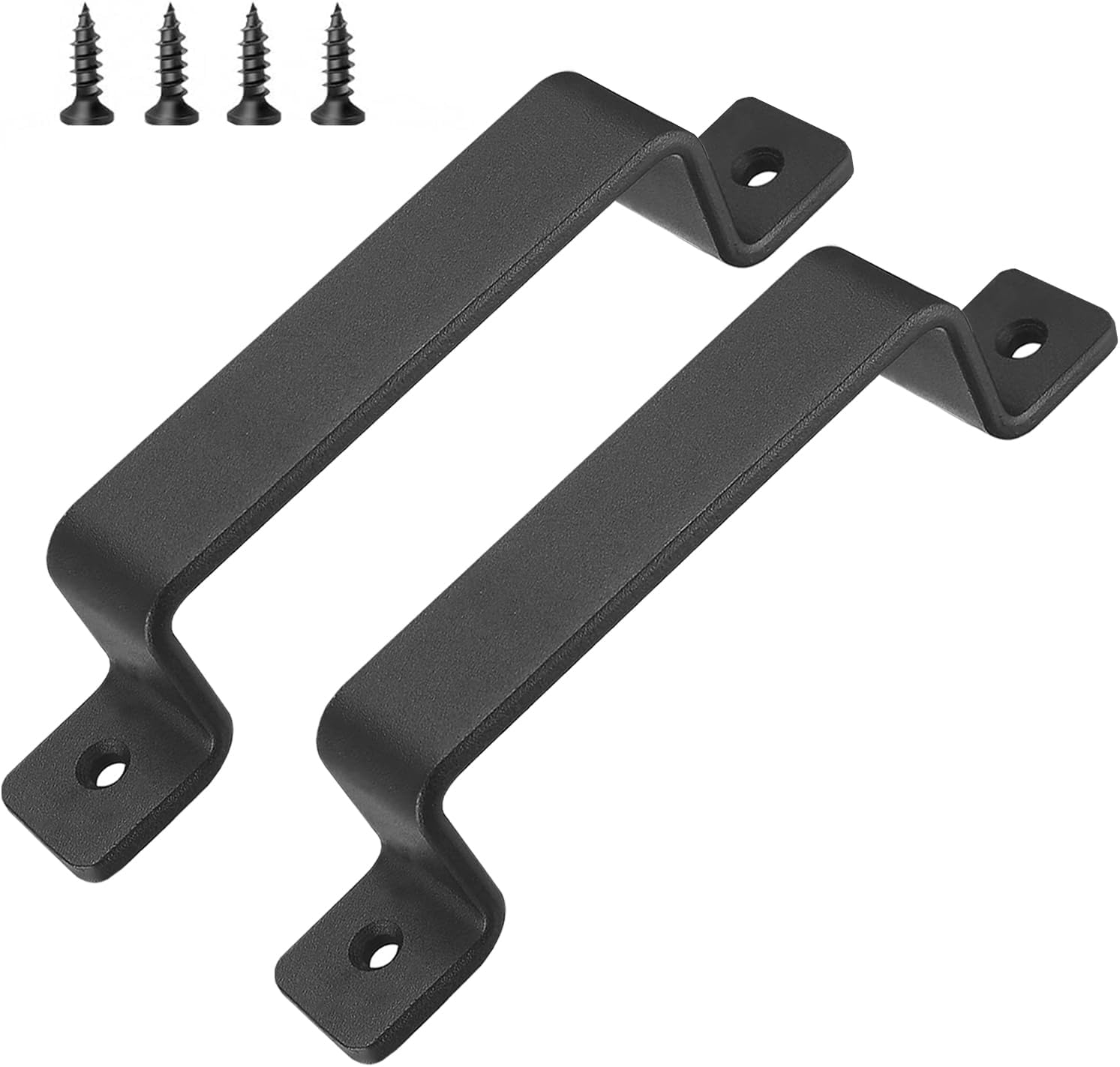 2 Pack VELNUT 7.5" Black Sliding Barn Door Handles for Interior/Exterior Doors/Gate/Closet/Shed - Garage Pull Handles Hardware