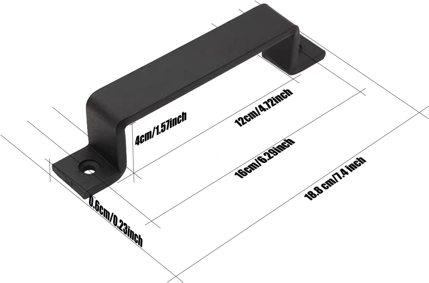 2 Pack VELNUT 7.5" Black Sliding Barn Door Handles for Interior/Exterior Doors/Gate/Closet/Shed - Garage Pull Handles Hardware