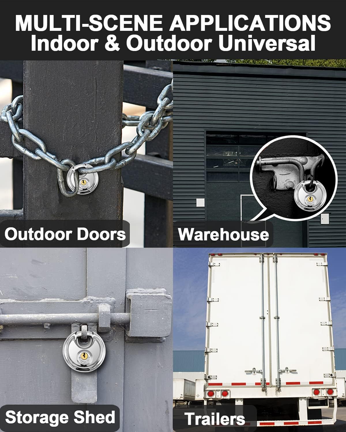 2 Pack Vervida Discus Padlock & Combination Lock Set for Gym and School Lockers, Gates, Fences, Storage, and Toolboxes