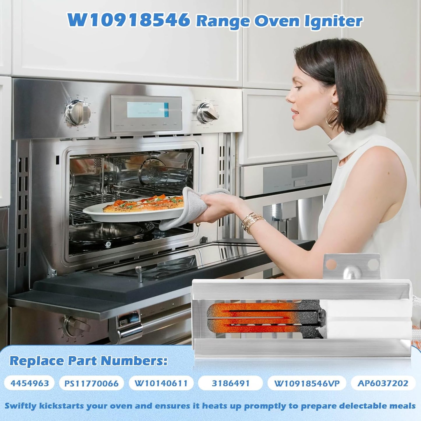 2 Pack W10918546 Gas Range Oven Igniter for Whirlpool, Amana, Estate, Roper, Maytag, Magic Chef, Ikea - Replaces PS11770066, 4454963, 3186491, W10140611