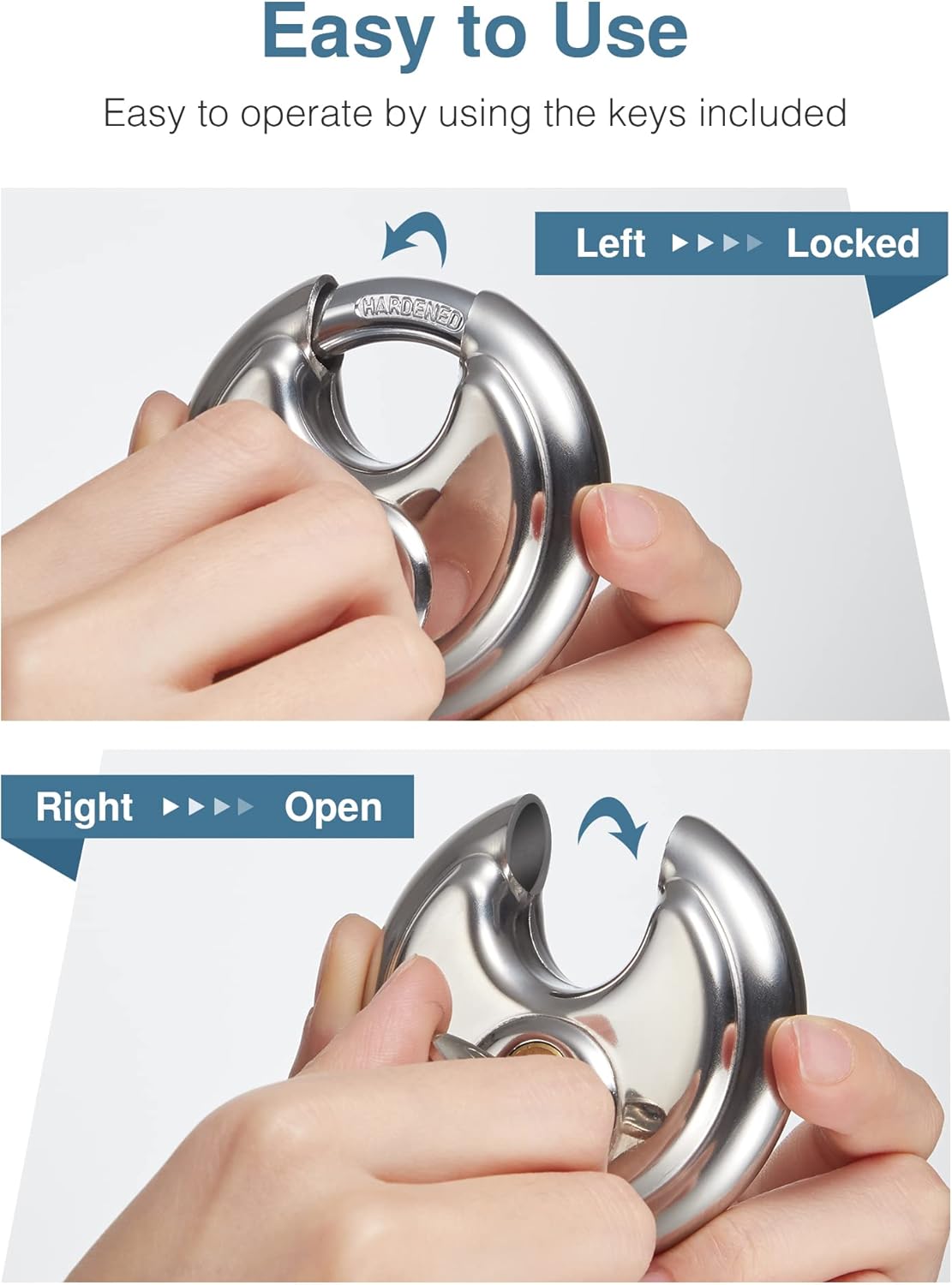 2 Pack Waterproof Combination Locks for School Gym Locker & Keyed Padlock - Stainless Steel Discus Lock with 3/8-Inch Shackle for Sheds, Storage, Garages, Fence - Puroma