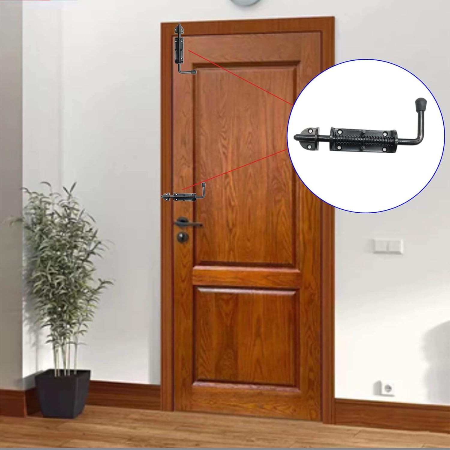 2 Pack Wulankd Black 6.5 Inch Heavy Duty Spring Loaded Latch Pin for Chests/Cabinets/Utility Trailer Gate