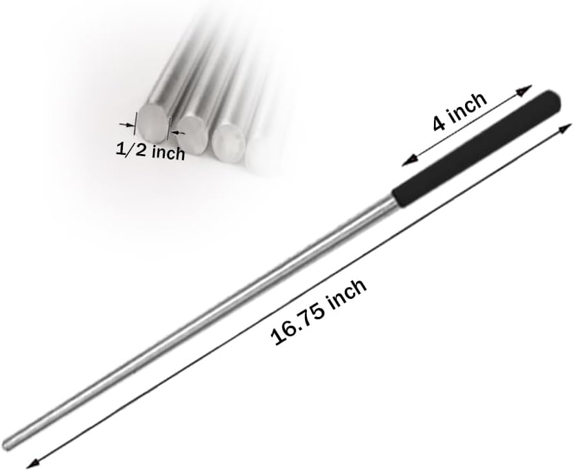 2 Pack YHDOOR 1/2" x 16.75" Winding Rods with Anti-Skid Handle for Garage Door Torsion Springs
