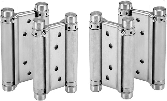 2 Pairs Heavy Duty 5" Stainless Steel Saloon Door Swing Spring Hinges - Auto-Plaza Double Action Self Closing
