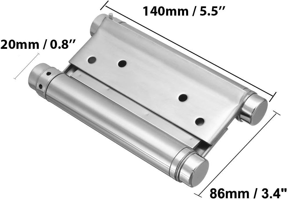 2 Pairs Heavy Duty 5" Stainless Steel Saloon Door Swing Spring Hinges - Auto-Plaza Double Action Self Closing