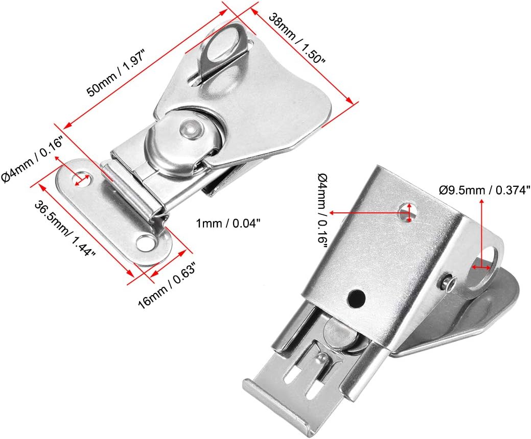 2 Pcs Butterfly Twist Latch Keeper with Padlock Hole for Case Box - 1.97-inch SUS304 Stainless Steel
