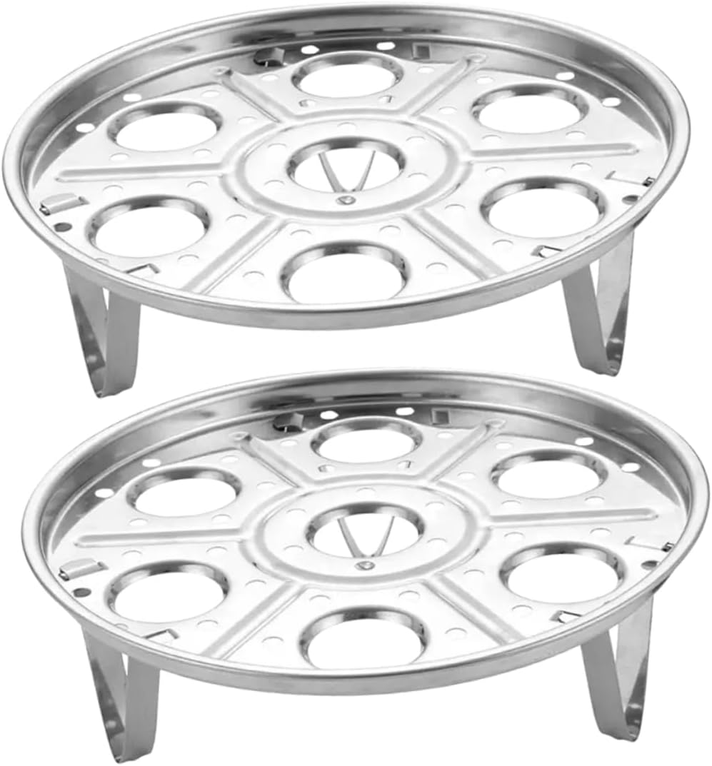 2 Piece Kitchen Cookware Set: Induction Cookware, Air Fryer, Electric Egg Poacher, Steamer Pan, Topper Maker, Boiler Pot, Egg Cracker, Egg Rack, Hard Boiled Egg Peeler, Silver Color