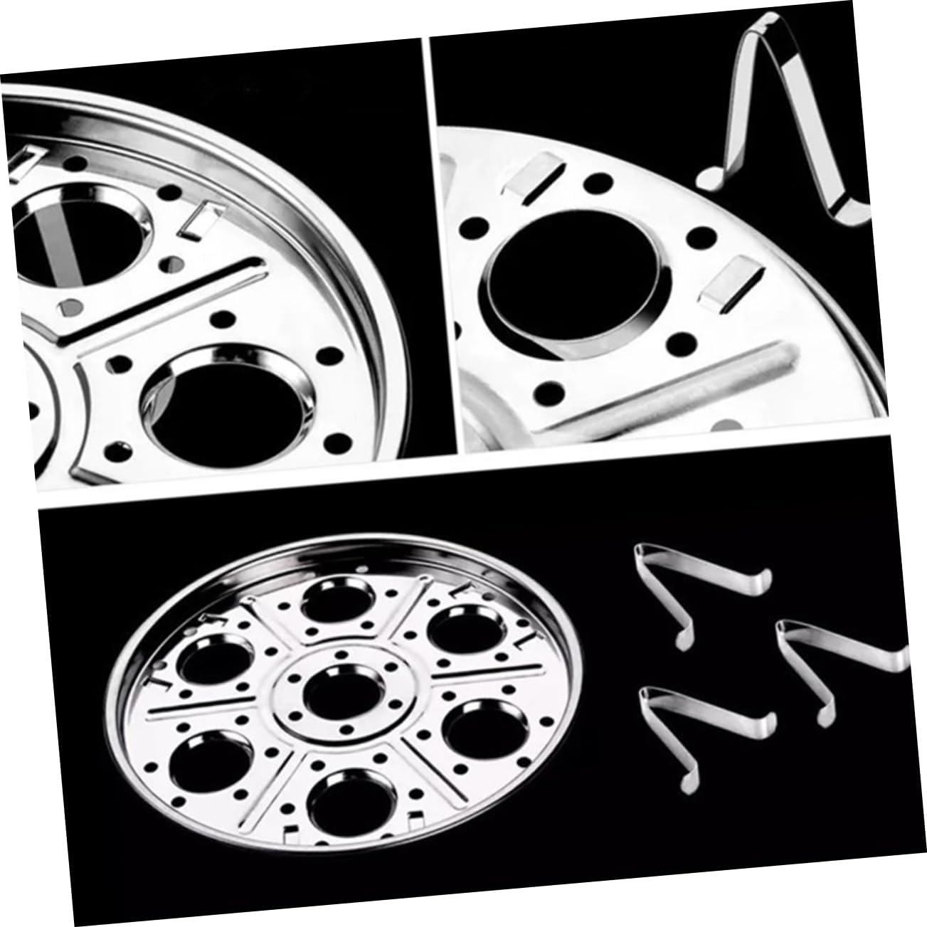 2 Piece Kitchen Cookware Set: Induction Cookware, Air Fryer, Electric Egg Poacher, Steamer Pan, Topper Maker, Boiler Pot, Egg Cracker, Egg Rack, Hard Boiled Egg Peeler, Silver Color