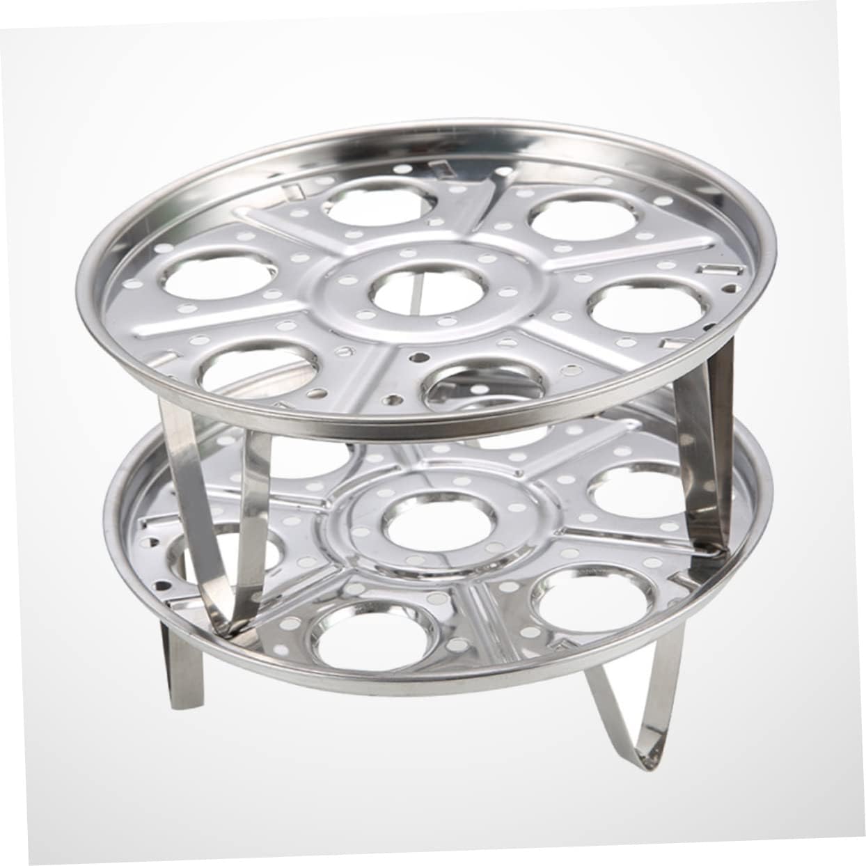 2 Piece Kitchen Cookware Set: Induction Cookware, Air Fryer, Electric Egg Poacher, Steamer Pan, Topper Maker, Boiler Pot, Egg Cracker, Egg Rack, Hard Boiled Egg Peeler, Silver Color