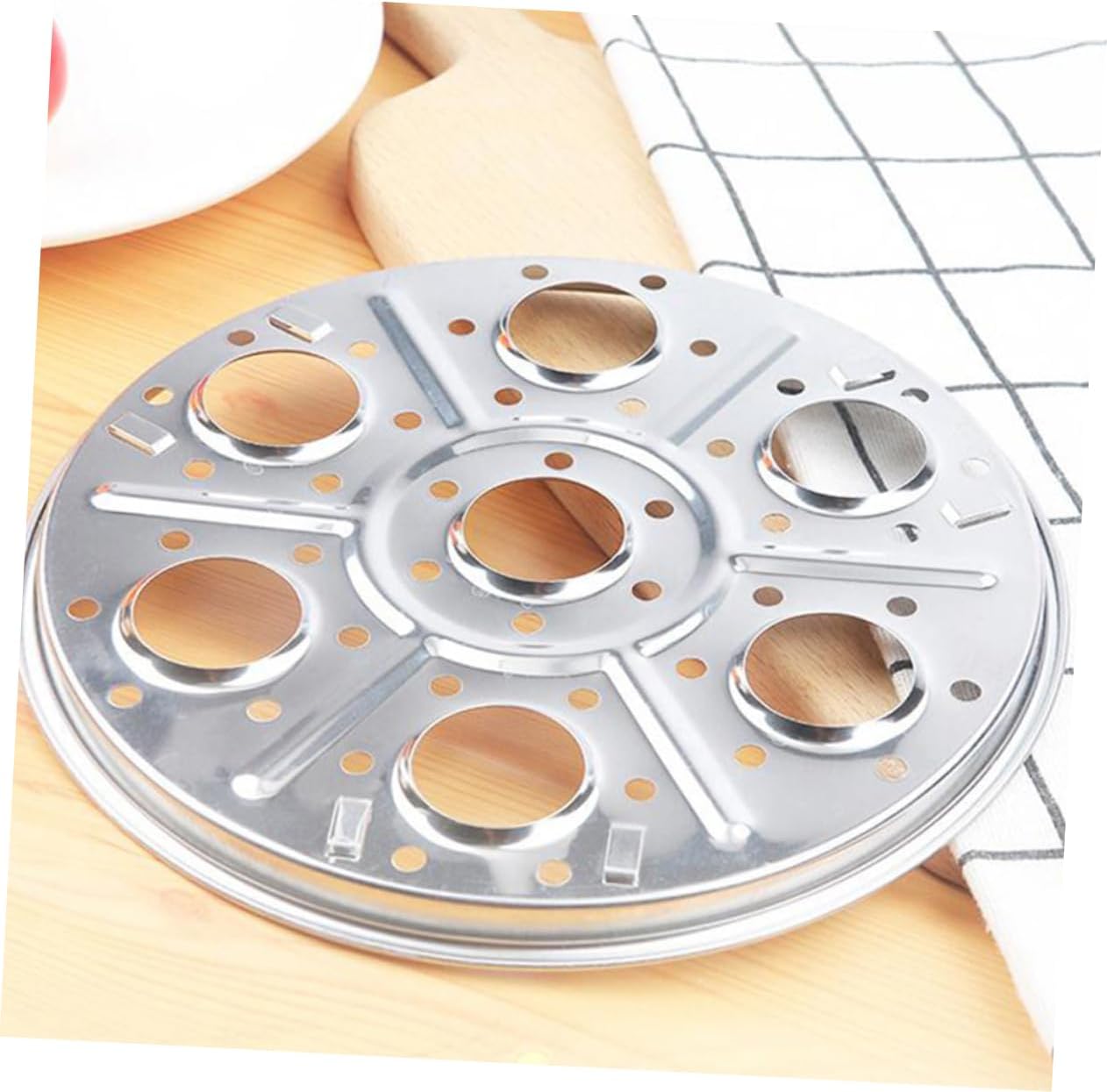 2 Piece Kitchen Cookware Set: Induction Cookware, Air Fryer, Electric Egg Poacher, Steamer Pan, Topper Maker, Boiler Pot, Egg Cracker, Egg Rack, Hard Boiled Egg Peeler, Silver Color