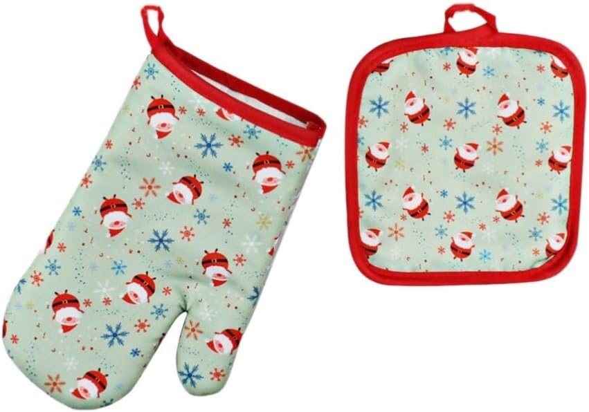 2 Piece Set: Oven Mitts, Microwave Mat, Baking Gloves, Oven Pads - Heat Resistant Kitchen Accessories