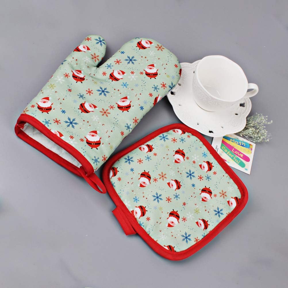 2 Piece Set: Oven Mitts, Microwave Mat, Baking Gloves, Oven Pads - Heat Resistant Kitchen Accessories