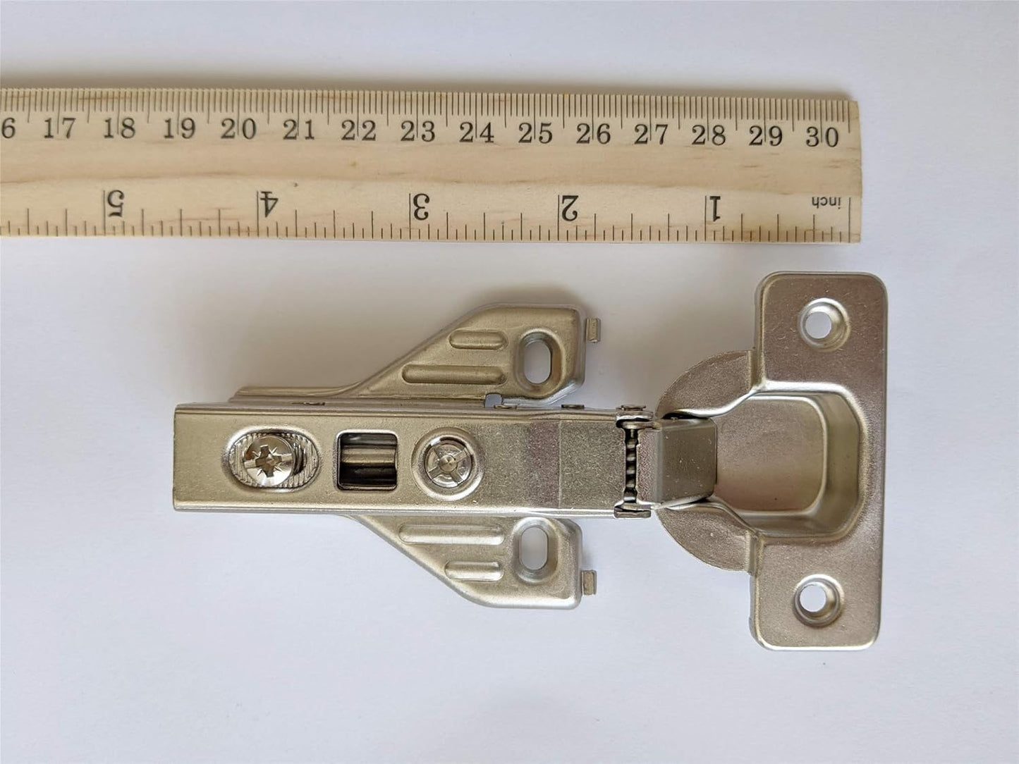 2 Piece Soft Close Hinges 105 Degree for Frameless Cabinets - Full Overlay, Mounting Plates Included - 1 Pair Kitchen Cabinet Hardware