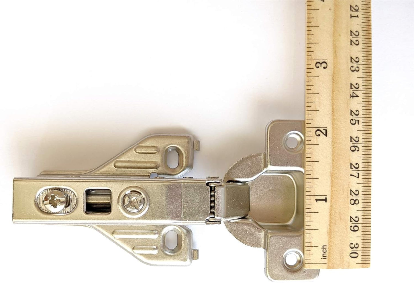 2 Piece Soft Close Hinges 105 Degree for Frameless Cabinets - Full Overlay, Mounting Plates Included - 1 Pair Kitchen Cabinet Hardware