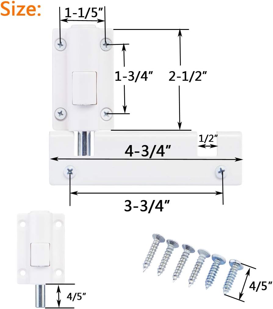 2 Set HauSun Patio Sliding Door Security Foot Locks - Top or Bottom Rail Childproof Guardian - Foot Operated Safety Locks for Family Security