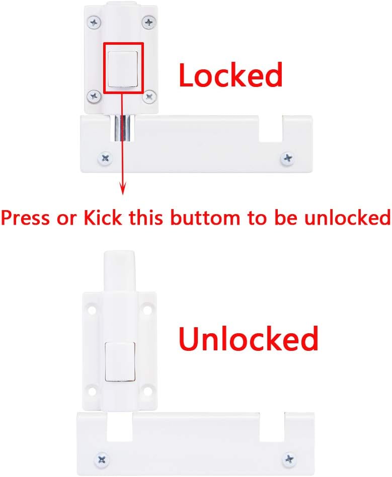 2 Set HauSun Patio Sliding Door Security Foot Locks - Top or Bottom Rail Childproof Guardian - Foot Operated Safety Locks for Family Security