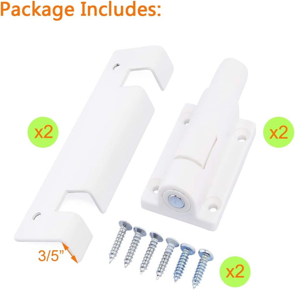 2 Set HauSun Patio Sliding Door Security Foot Locks - Top or Bottom Rail Childproof Guardian - Foot Operated Safety Locks for Family Security