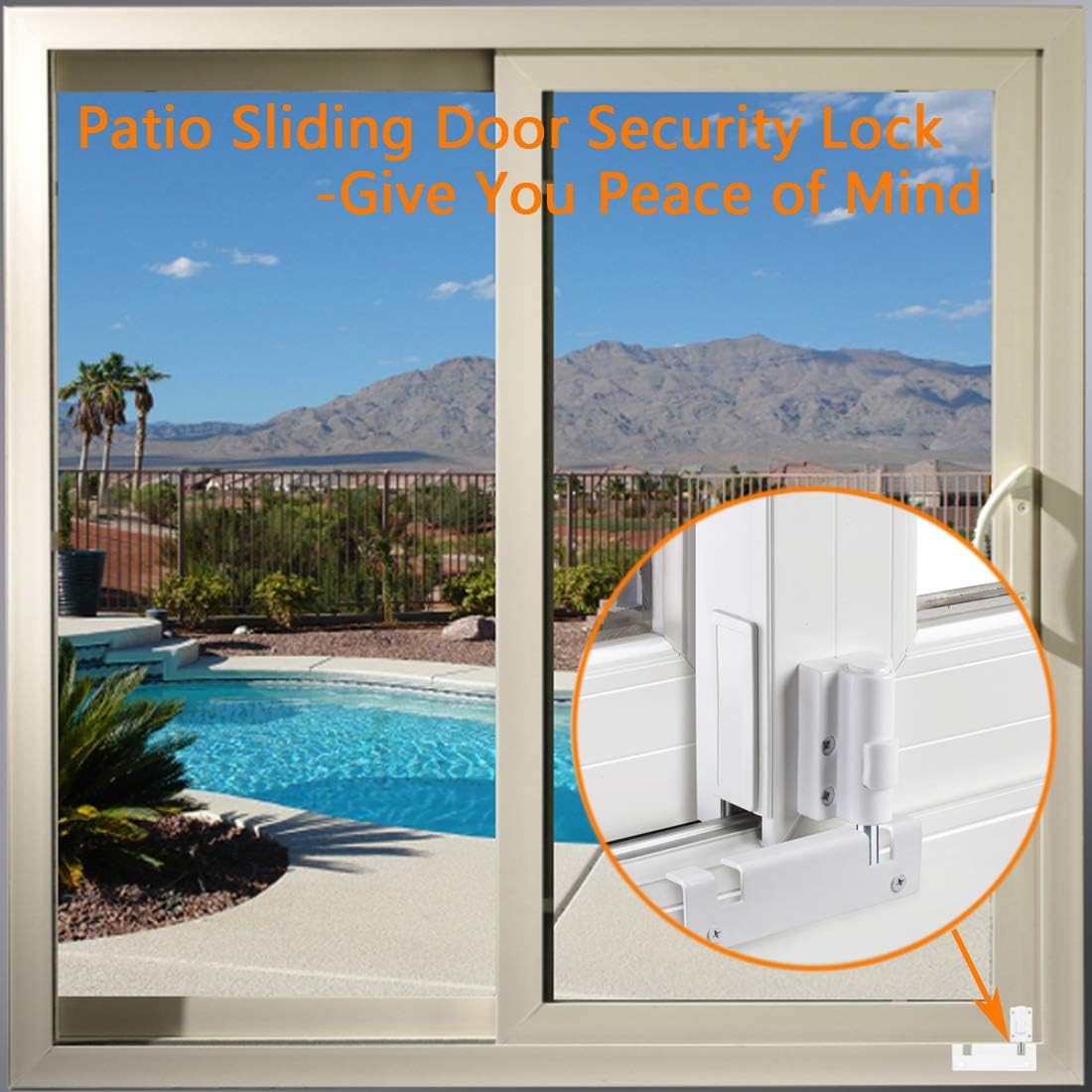 2 Set HauSun Patio Sliding Door Security Foot Locks - Top or Bottom Rail Childproof Guardian - Foot Operated Safety Locks for Family Security