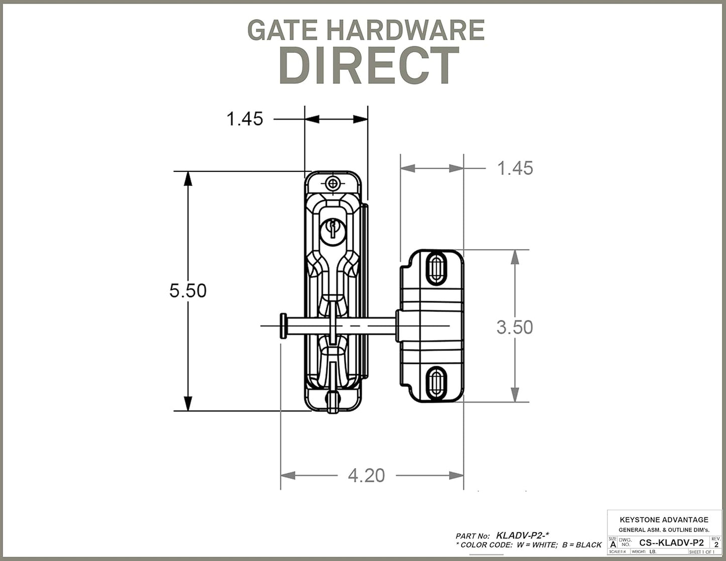 2-Sided Black Zinc Diecast Metal Key Lockable Latch with Keyed Alike Feature