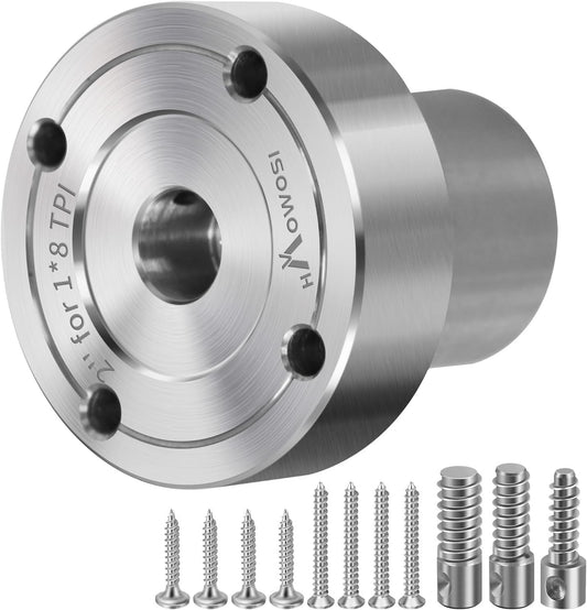2" Steel Lathe Faceplate for Wood Lathe - Compatible with 1" x 8TPI Spindle - Includes Screwchuck