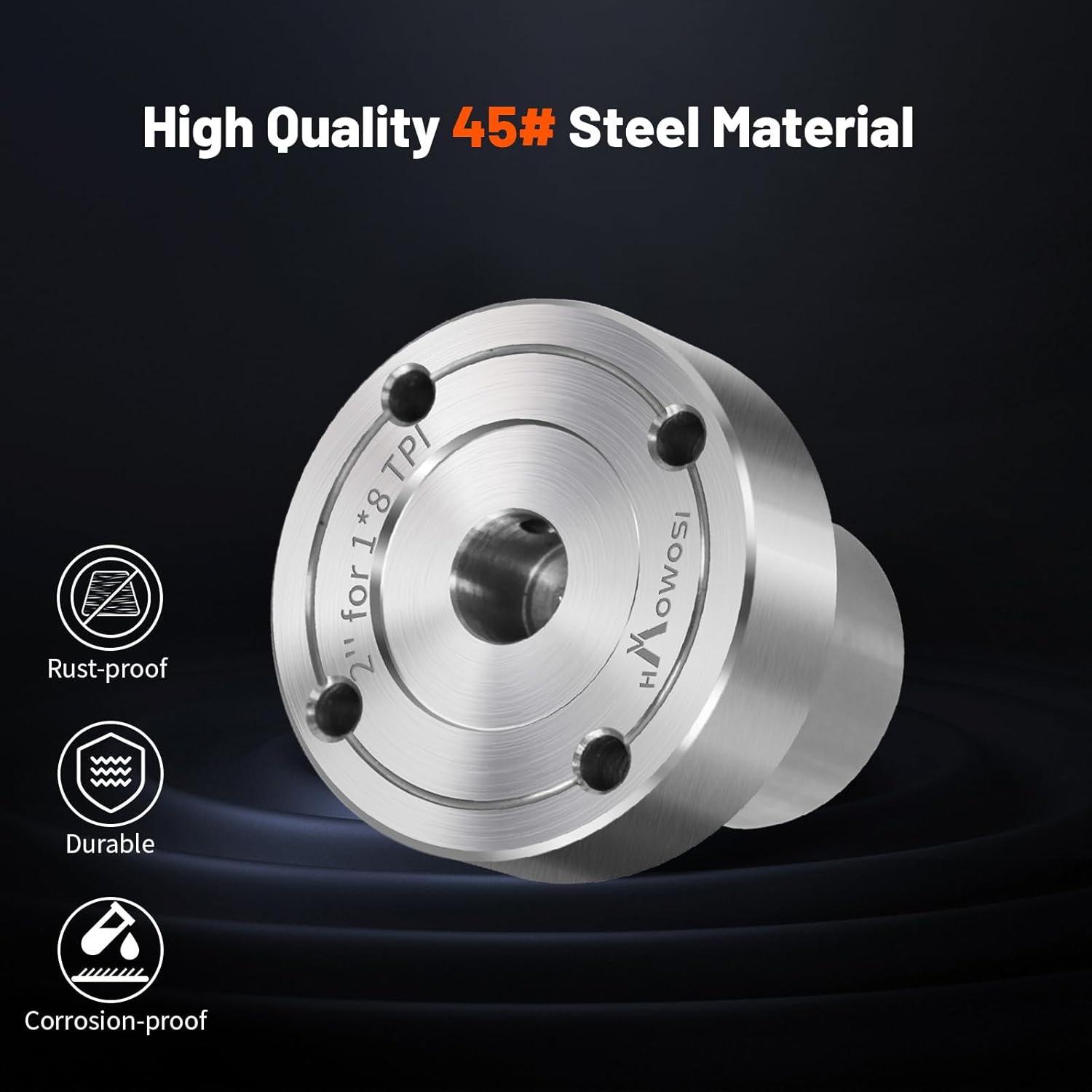 2" Steel Lathe Faceplate for Wood Lathe - Compatible with 1" x 8TPI Spindle - Includes Screwchuck