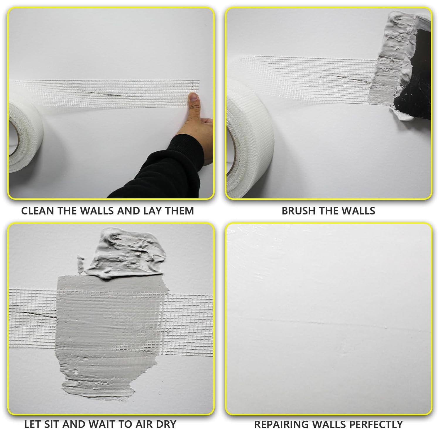 2" x 150 Feet Self-Adhesive Fiberglass Drywall Joint Tape for Wall Cracks & Seam Patching