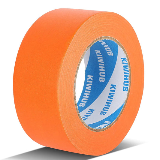 2" x 60 Yards Medium Adhesive Orange Painters Tape for Painting, Labeling, DIY Crafting - KIWIHUB Masking Tape for Decoration & School