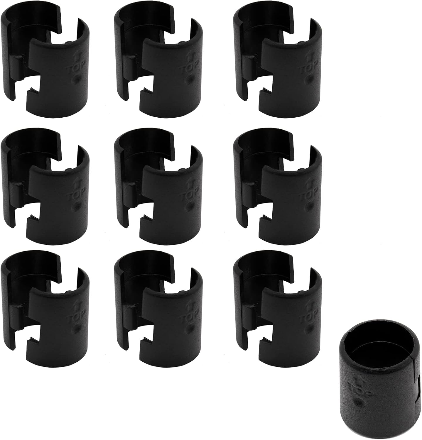 20 Black Wire Shelving Shelf Lock Clips - 1-1/2" Dia - Replacement Sleeves (10 Pairs)