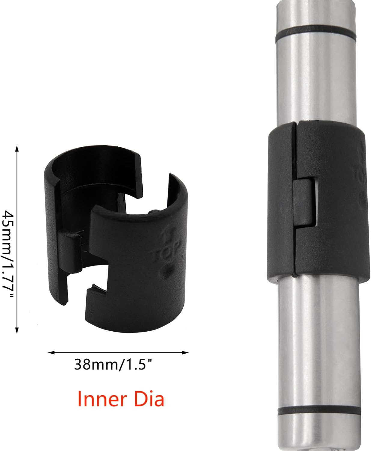 20 Black Wire Shelving Shelf Lock Clips - 1-1/2" Dia - Replacement Sleeves (10 Pairs)