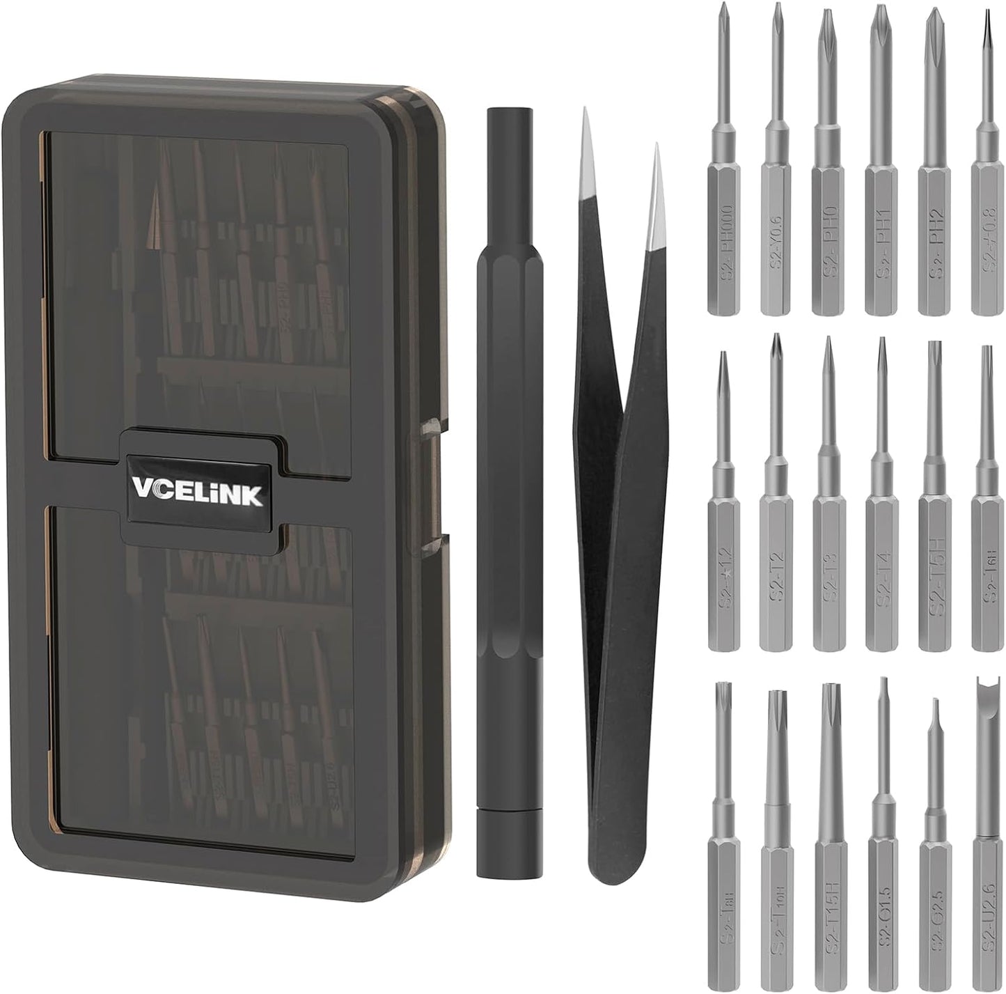 20-in-1 Mini Screwdriver Kit with Long Bits for iPhone, MacBook, PS4 - Small Screwdriver Set with Tweezers