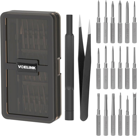 20-in-1 Mini Screwdriver Kit with Long Bits for iPhone, MacBook, PS4 - Small Screwdriver Set with Tweezers