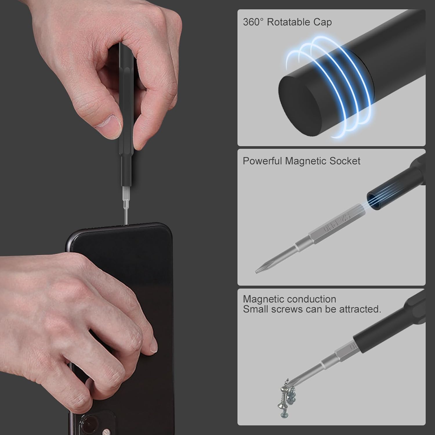 20-in-1 Mini Screwdriver Kit with Long Bits for iPhone, MacBook, PS4 - Small Screwdriver Set with Tweezers