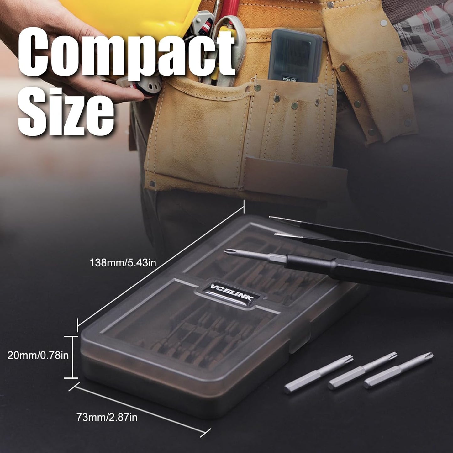 20-in-1 Mini Screwdriver Kit with Long Bits for iPhone, MacBook, PS4 - Small Screwdriver Set with Tweezers