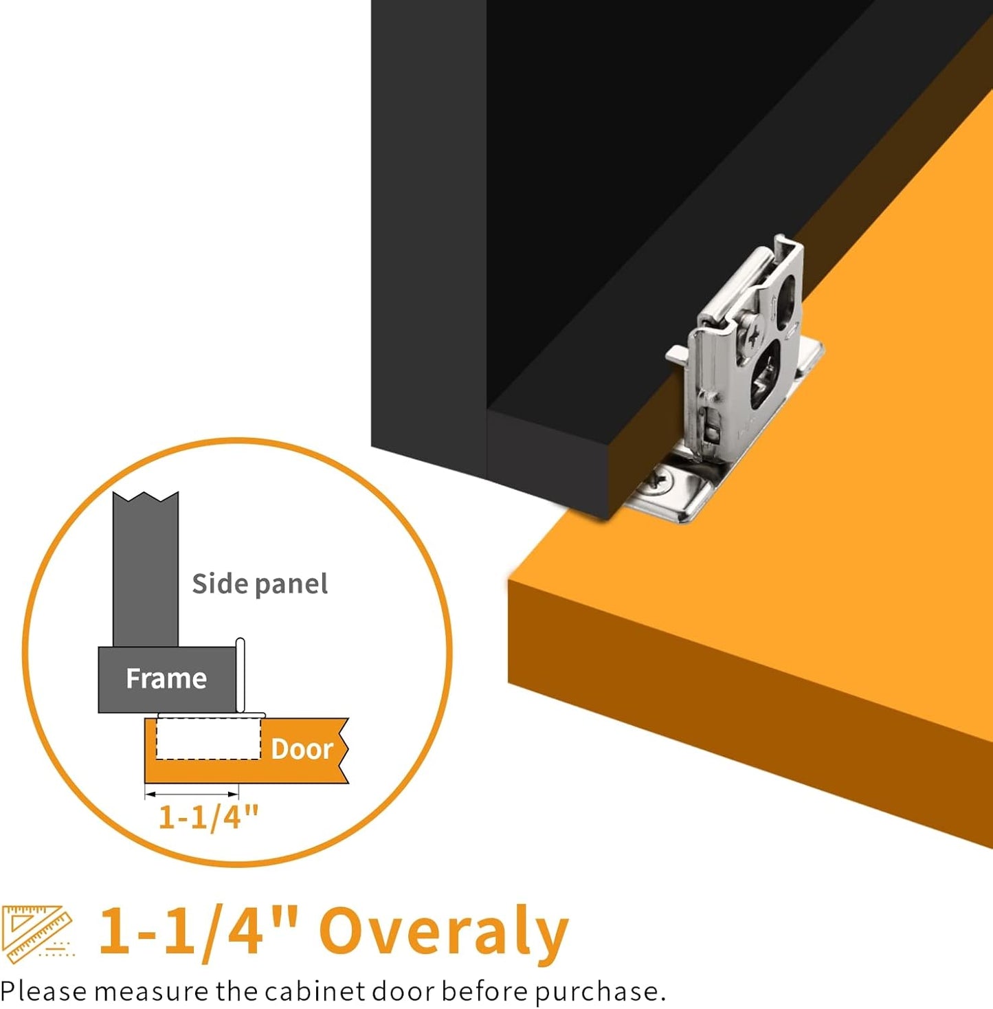 20 Pack 1-1/4" Overlay 3D Soft Close Concealed Hinge for Face Frame Door - Satin Nickel