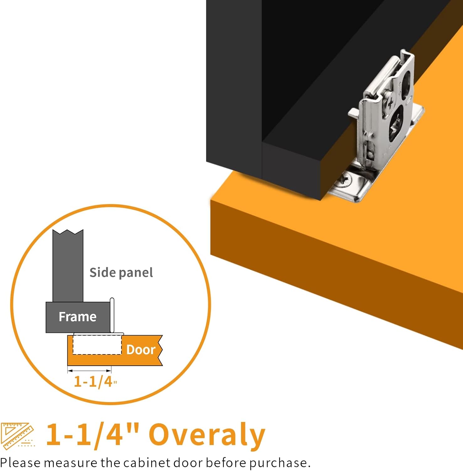 20 Pack 1-1/4" Overlay 3D Soft Close Concealed Hinge for Face Frame Door - Satin Nickel