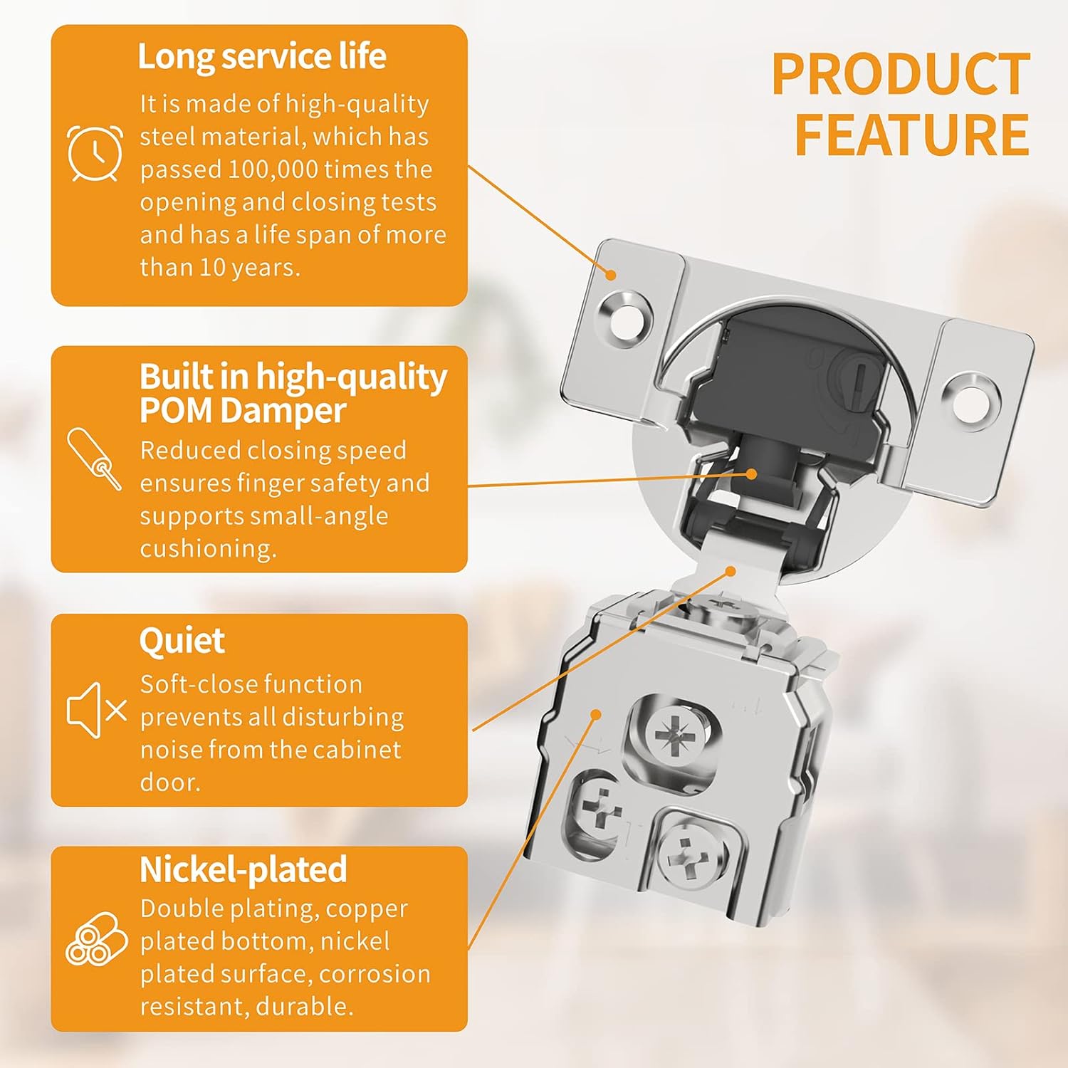 20 Pack 1" Overlay Soft Close Concealed Hinges for Face Frame Door - Adjustable Closing Speed, Smooth Self Close, Satin Nickel