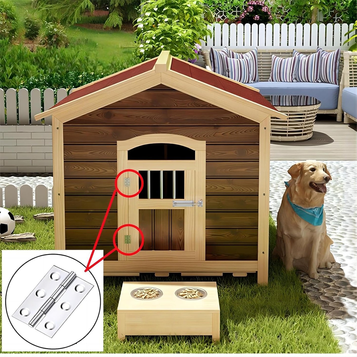 20 Pack 2 Inch Stainless Steel Folding Hinges with 120 Screws for Wooden Box Crafts