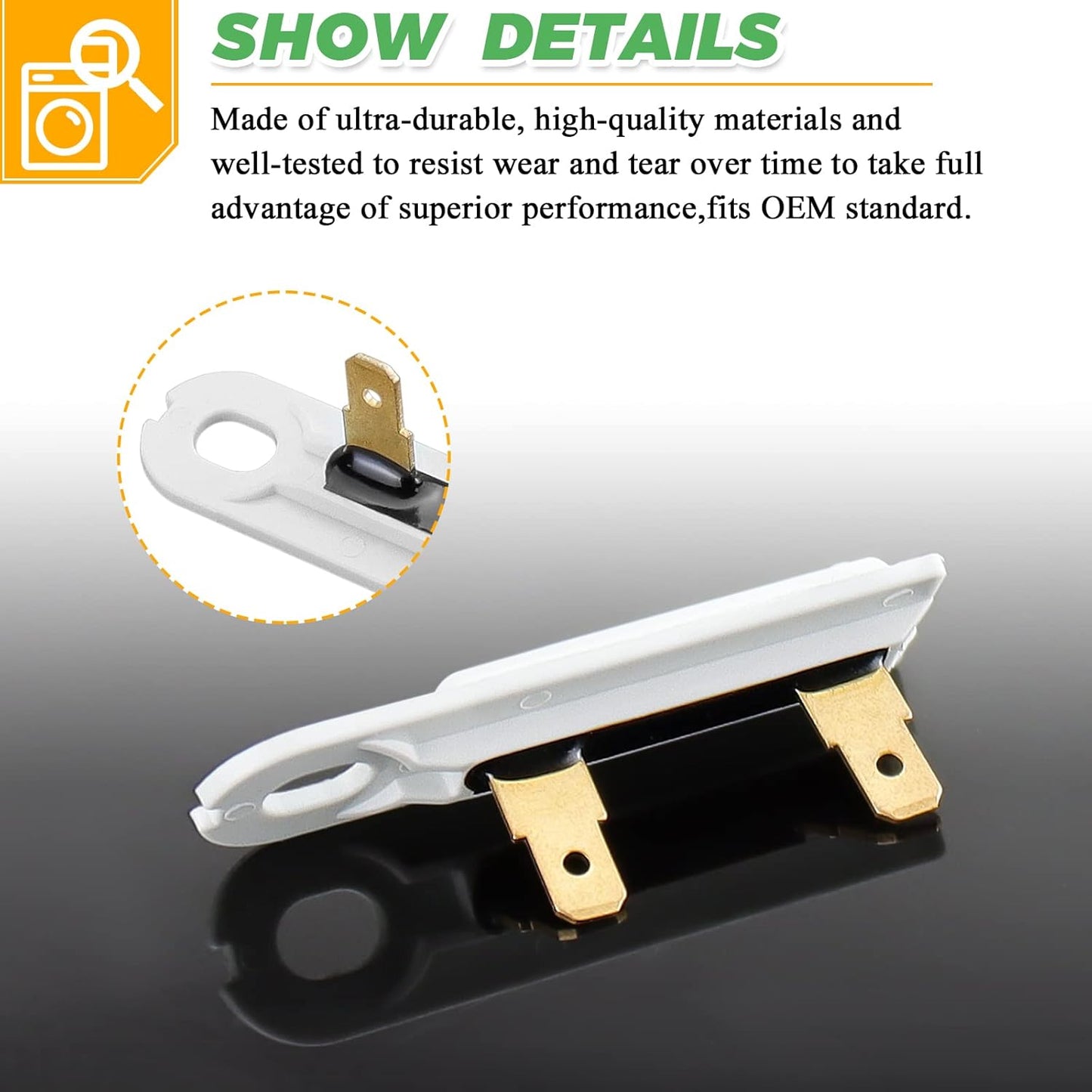 20-Pack 3392519 Dryer Thermal Fuse by Techecook - Replacement for Whirlpool Kenmore Dryers - Replaces Part 80005 3388651 WP3392519VP 694511 - Bulk Pack of Thermal Fuses