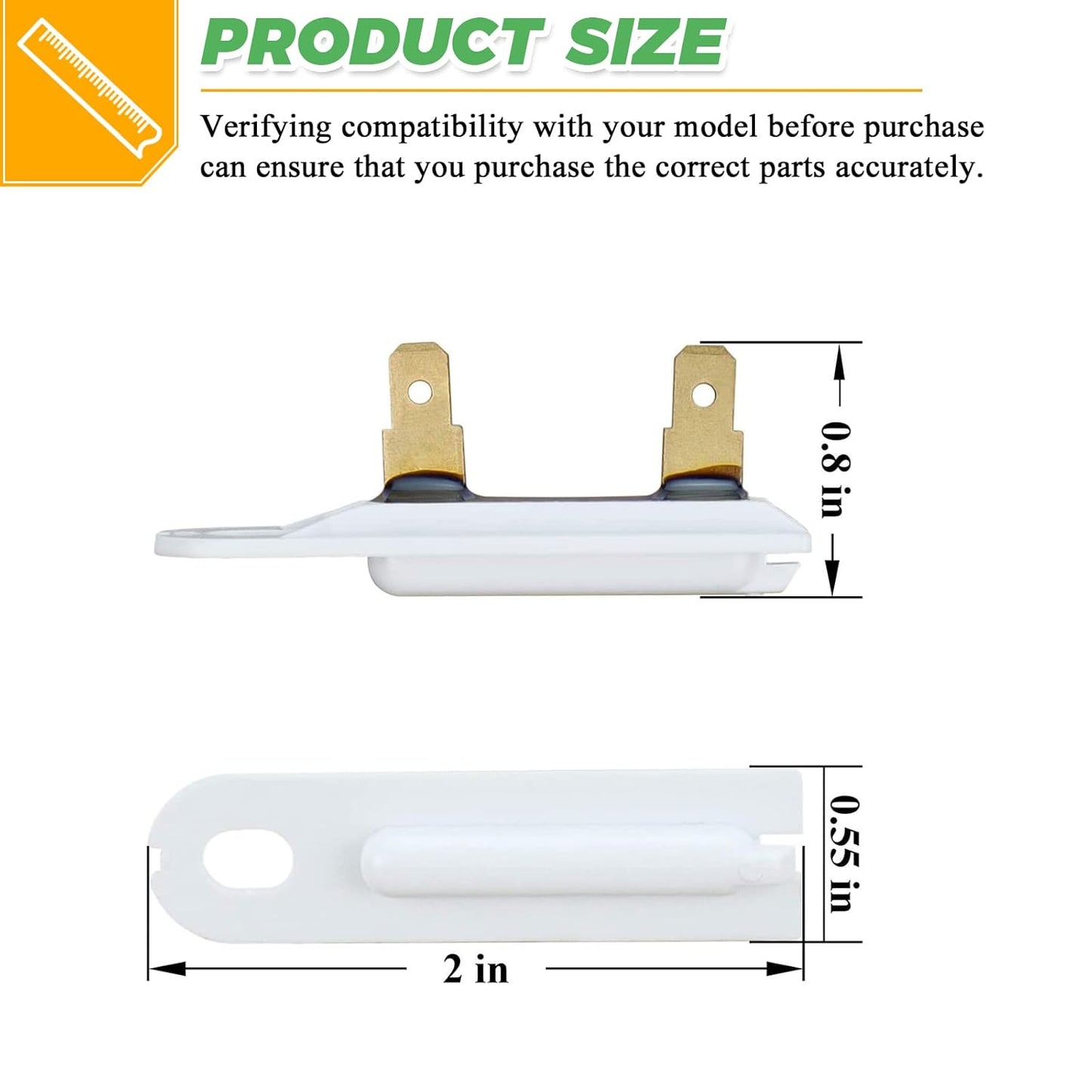 20-Pack 3392519 Dryer Thermal Fuse by Techecook - Replacement for Whirlpool Kenmore Dryers - Replaces Part 80005 3388651 WP3392519VP 694511 - Bulk Pack of Thermal Fuses