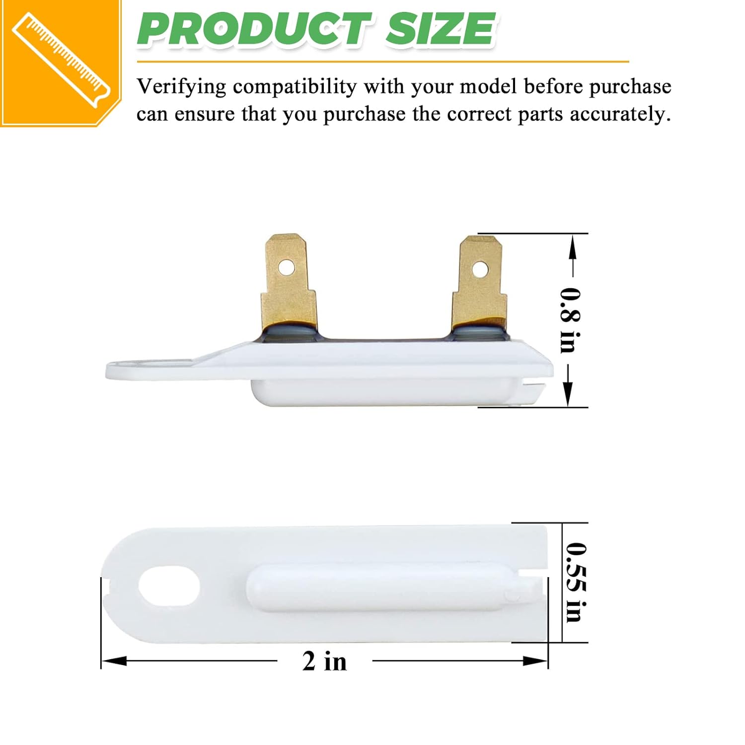 20-Pack 3392519 Dryer Thermal Fuse by Techecook - Replacement for Whirlpool Kenmore Dryers - Replaces Part 80005 3388651 WP3392519VP 694511 - Bulk Pack of Thermal Fuses