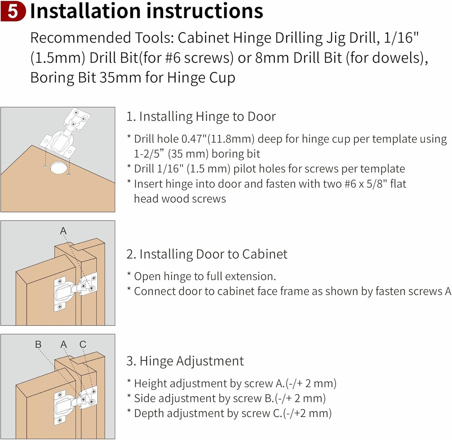 20 Pack 3/8" Overlay Soft Close Hinges for Face Frame Kitchen Cabinet - 3 Way Adjustability, Quiet Self Closing Door