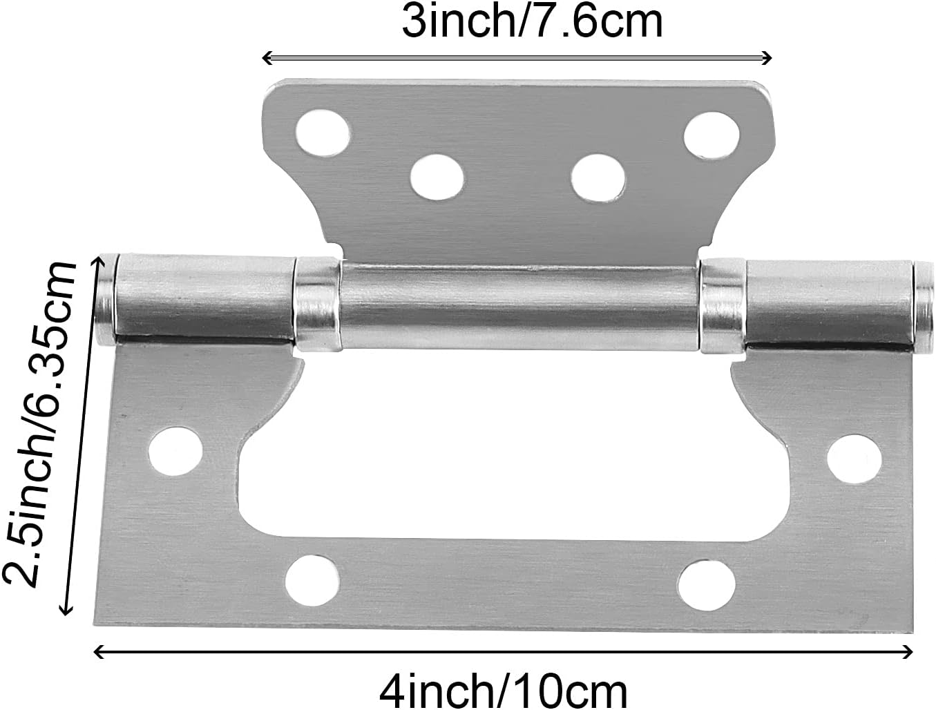 20 Pack 3x4 Inch Non Mortise Door Hinges in Brushed Nickel Finish for Mobile Homes - Heavy Duty Smooth Movement with Mounting Screws