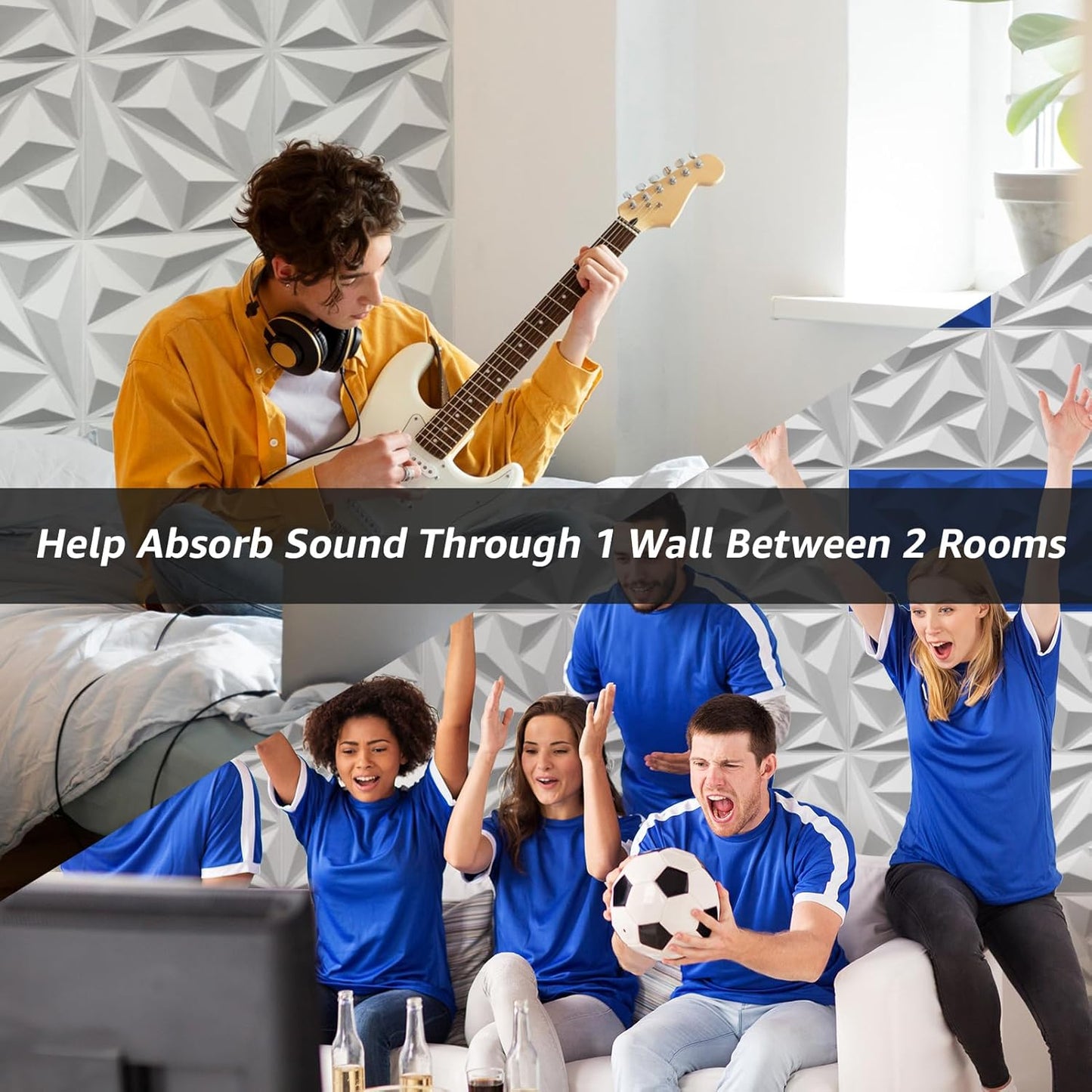 20 Pack Art3dwallpanels Acoustic Foam Panels with Tape - Soundproofing 3D Wall Panels for Sound Dampening, Absorption - 12" x 12", White