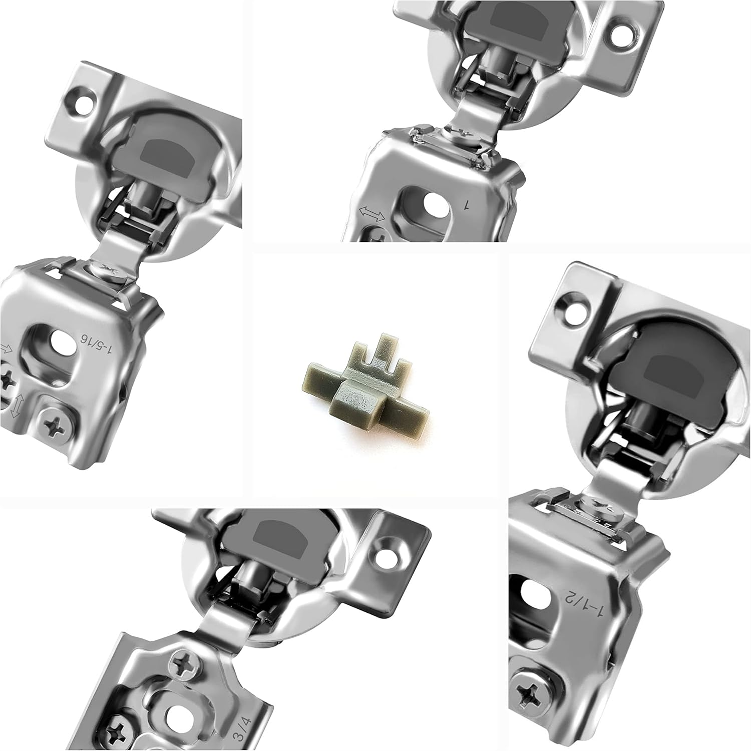 20-Pack Berta Soft Close Face Frame Cabinet Hinge Clips with 86 Degree Angle Restriction - Set of 20 Kitchen Cabinet Door Restraints