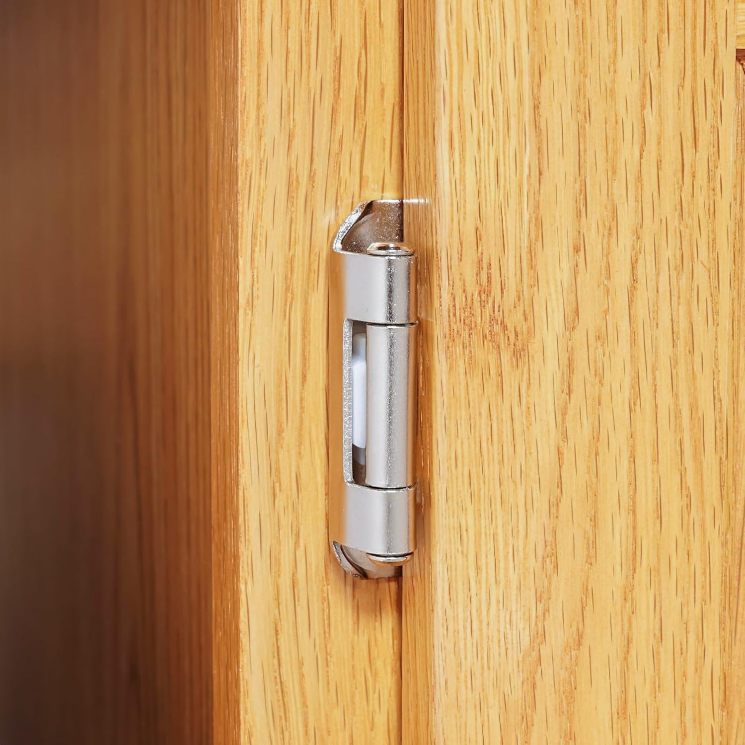 20 Pack Brushed Nickel Self Closing Cabinet Door Hinges for Kitchen Cabinets - 1/2" Overlay Partial Wrap Around Hinges with Screw & Bumper