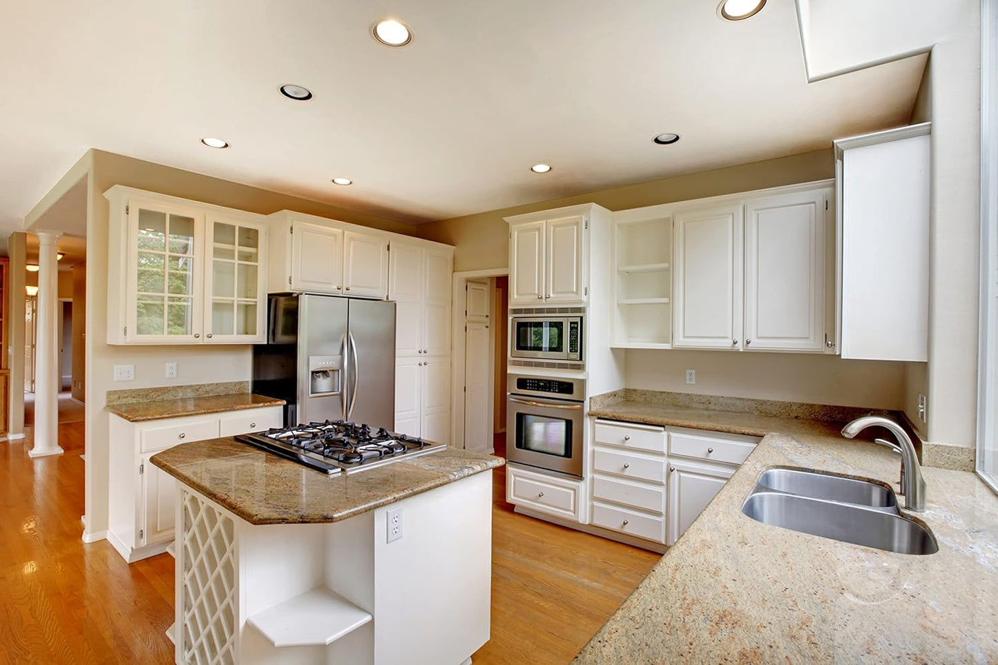 20 Pack Brushed Nickel Self Closing Cabinet Door Hinges for Kitchen Cabinets - 1/2" Overlay Partial Wrap Around Hinges with Screw & Bumper