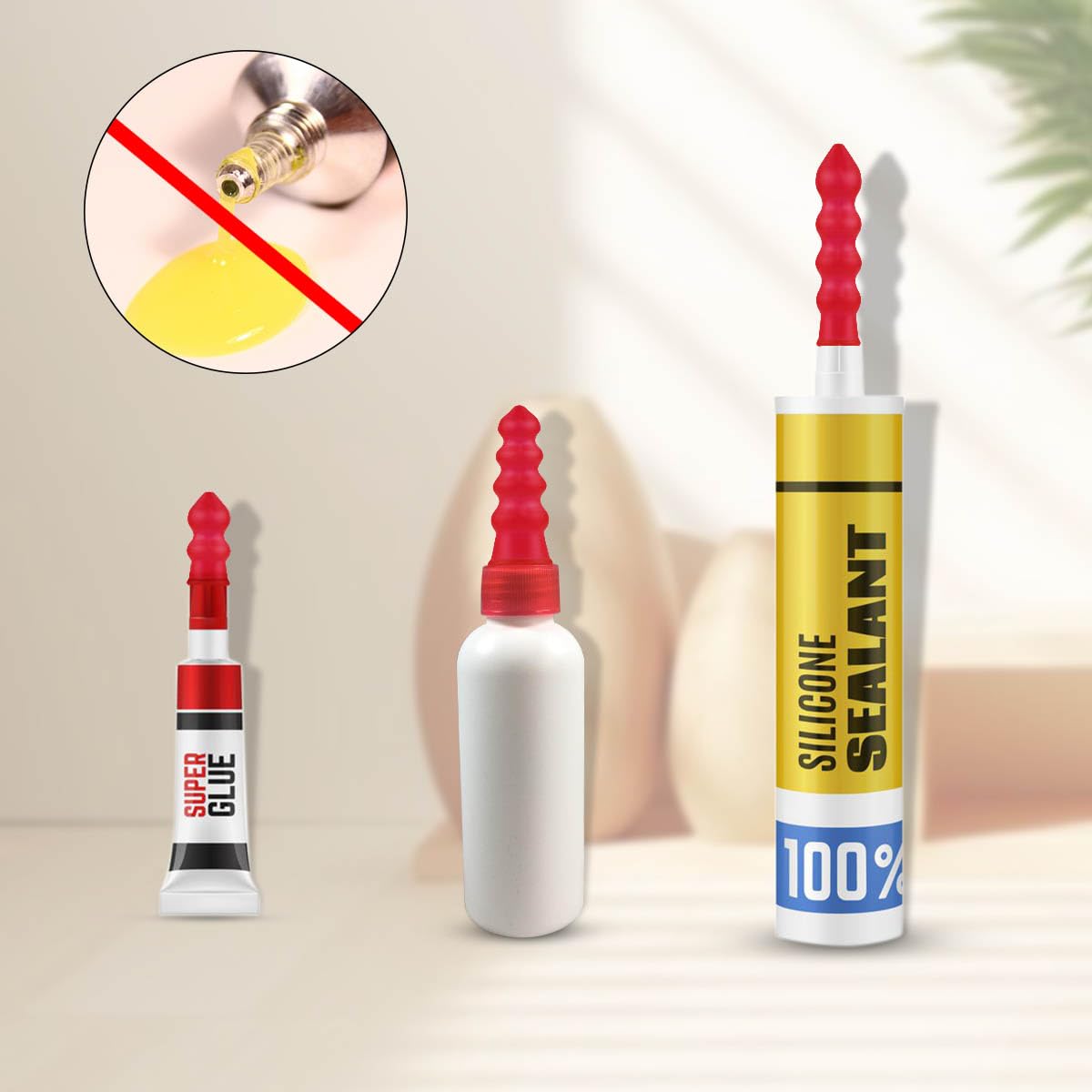 20 Pack Caulk Cap Sealer for Preserving Open Tubes - Red Caulk Tube Covers for Sealing and Finishing - Caulk Saver Caps for DIY Projects